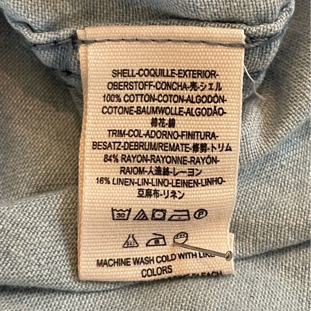 Free People Meet Me In Marta Chambray Denim Shirt - Picture 6 of 6